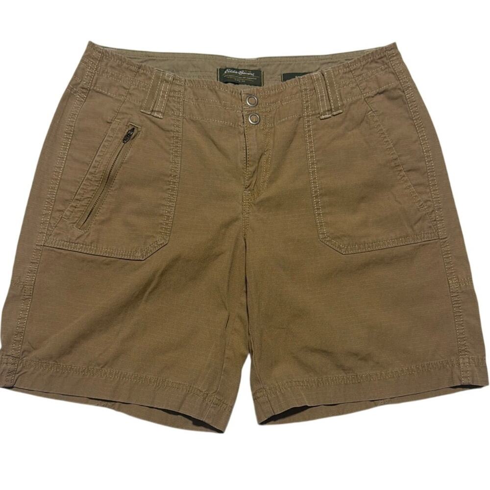 Eddie Bauer Women's Blakely Fit Ripstop Utility Shorts Size 6 Khaki